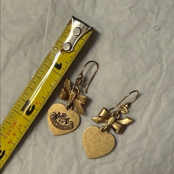 Juicy Couture Gold Bow Heart Earrings 530 - Picture 5 of 5